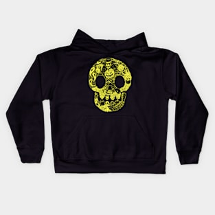 Spooky Skull Green Kids Hoodie